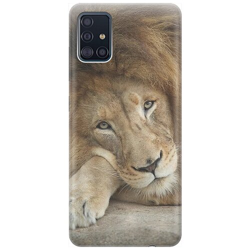 фото Ультратонкий силиконовый чехол-накладка для samsung galaxy a51 с принтом "спокойный лев" gosso