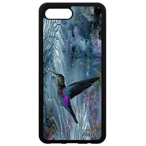фото Защитный чехол на телефон // honor 10 // "колибри" природа рисунок, utaupia, серый металлик