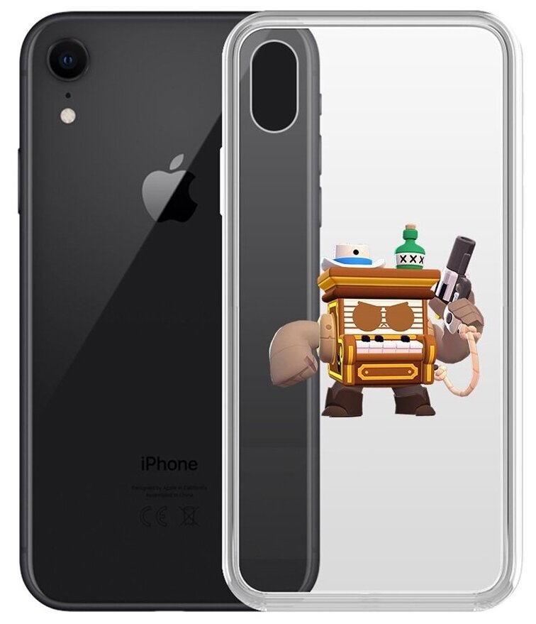 Чехол-накладка Clear Case Brawl Stars-8-БИТ из салуна для iPhone XR