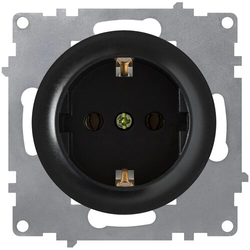 OneKeyElectro Механизм розетки 1-м СП Florence 16А IP20 с заземл. винт. контакты защ. шторки черн. 1E10101303 OneKeyElectro 2172810