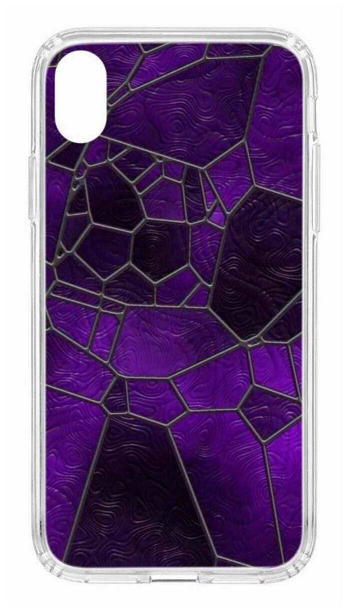 Чехол для iPhone XR Kruche Print Витраж,противоударная пластиковая накладка с рисунком,защитный силиконовый бампер с принтом и защитой камеры