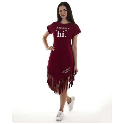 фото Платье женское s-family, цвет бордовый, размер 46-48