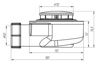 Сифон для душевого поддона АНИ пласт E450C 1 1/2"x50 мм 53 мм - фотография № 3