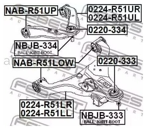 FEBEST 0224R51LL Рычаг нижний | перед лев |