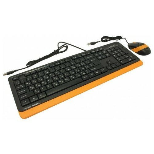 Клавиатура + мышь A4Tech Fstyler F1010 , черный/оранжевый, USB (943093)