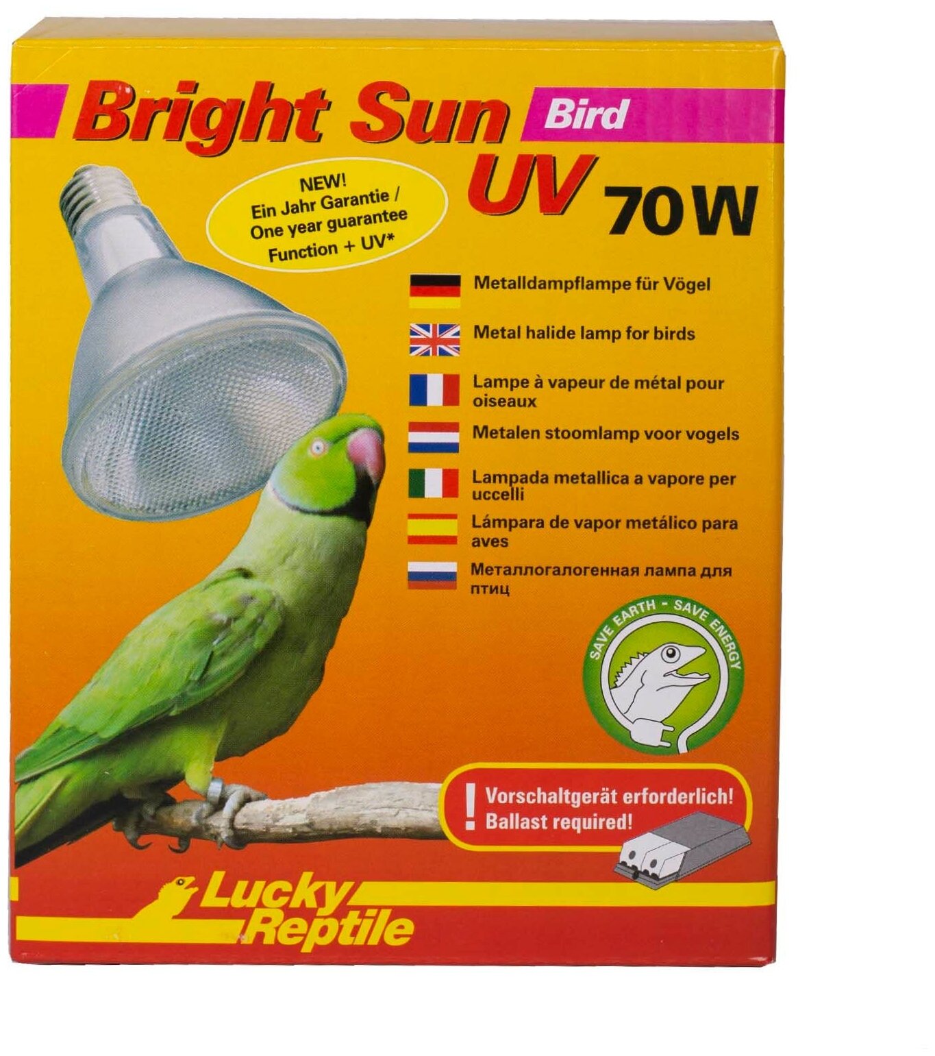 LUCKY REPTILE УФ лампа для птиц "3 в 1", 70Вт (Германия) - фото №1