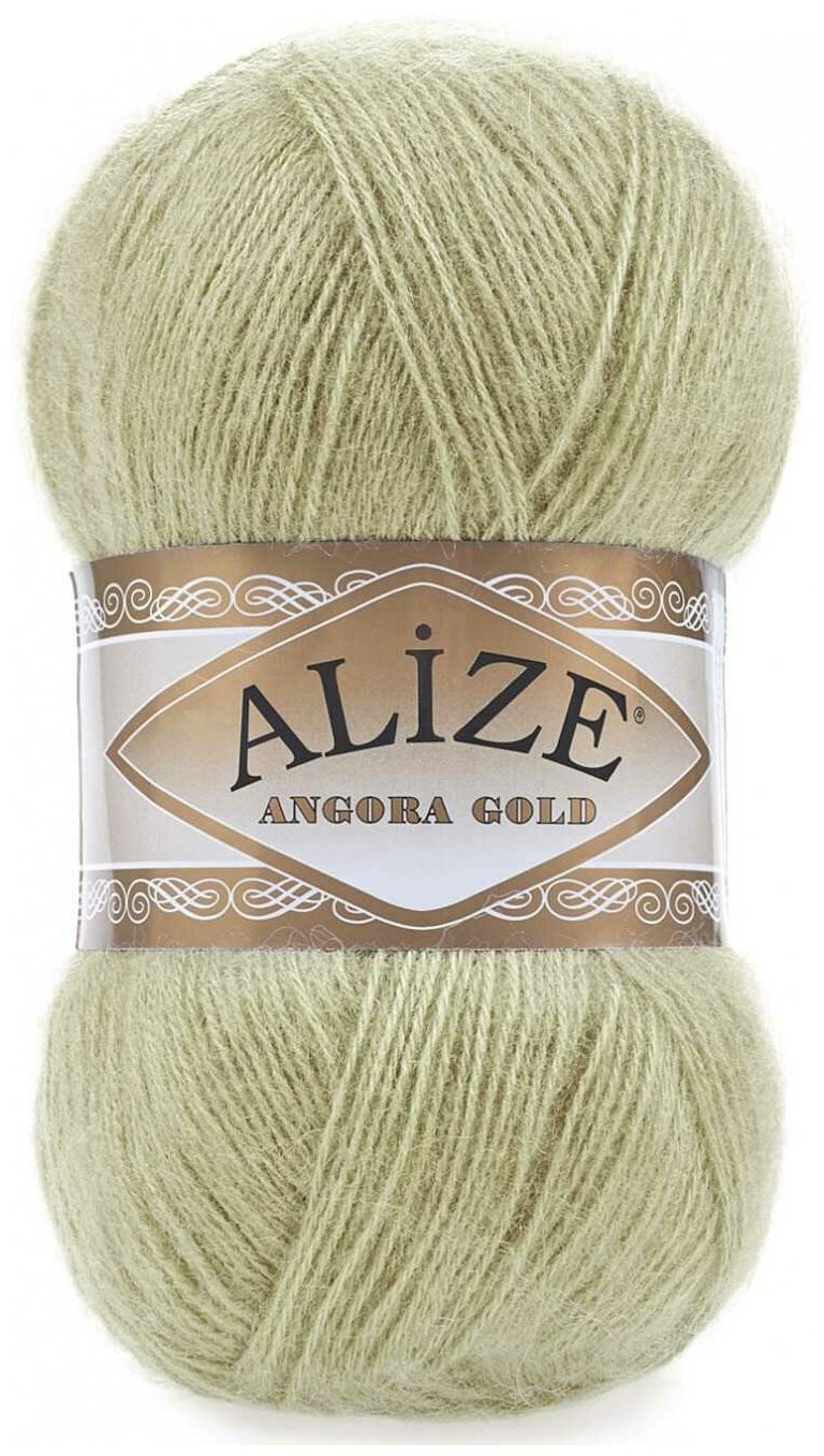 Пряжа Alize Angora Gold бледно-зеленый (267), 80%акрил/20%шерсть, 550м, 100г, 5шт