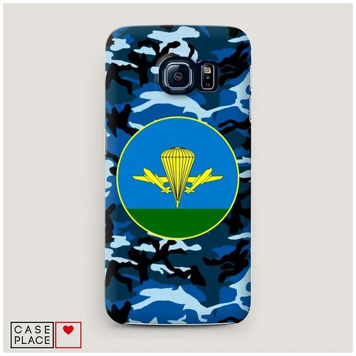 фото Чехол пластиковый samsung galaxy s7 edge вдв синий камуфляж case place
