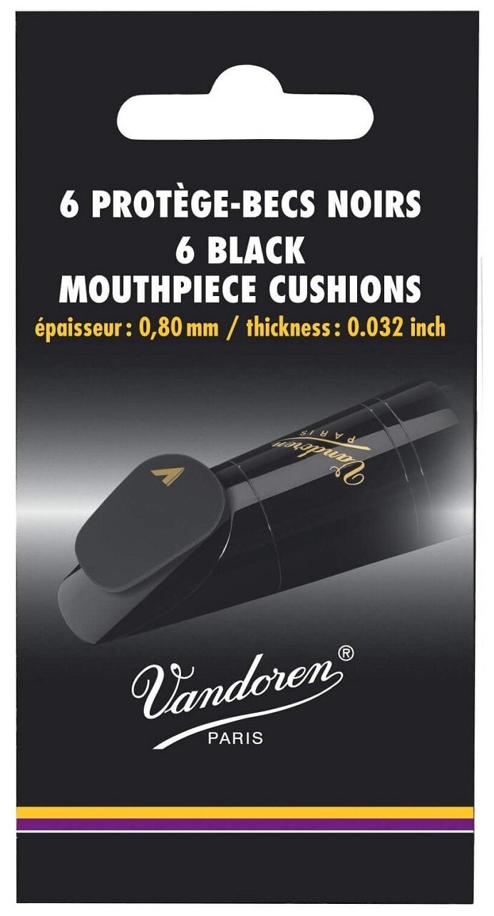 Накладки на мундштук Vandoren VMCX6+ черные 0,8 мм (6 шт) - фотография № 1
