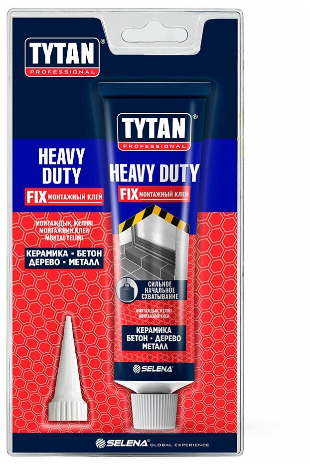 Клей монтажный каучуковый Tytan Professional Heavy Duty бежевый 100 мл туба на блистере