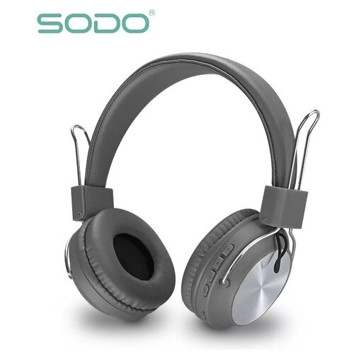 Беспроводные наушники SODO SD-1001 Bluetooth AUX 250 мАч темно-серый TF 125100₽