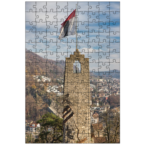 фото Магнитный пазл 27x18см."замок, строительство, башня" на холодильник lotsprints