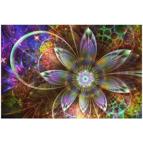 Фотообои Уютная стена Фантастический фрактальный цветок 410х270 см Бесшовные Премиум (единым полотном)