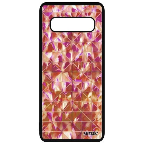 фото Красивый чехол на телефон // samsung galaxy s10 // "плиточный мотив" дизайн треугольник, utaupia, розовый