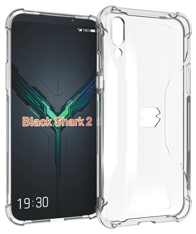 Чехол задняя-панель-накладка-бампер MyPads Tocco для Xiaomi Black Shark 2 с усиленной защитой углов противоударный прозрачный