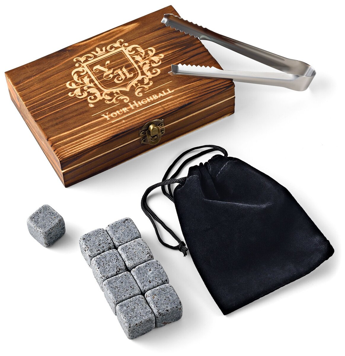 Охлаждающие камни для виски Your Highball Многоразовые кубики для охлаждения напитков Подарочный набор для виски с камнями