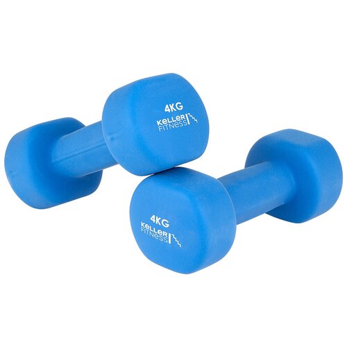 фото Гантель 4кг kett-up keller fitness, ku155.4, 2 штуки, неопреновая, цвет синий