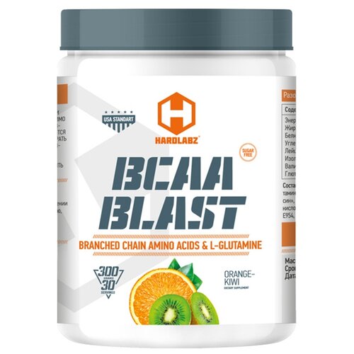 bcaa аминокислоты с разветвлёнными цепями 240 капсул BCAA Blast, 300 г, Orange Kiwi / Апельсин Киви