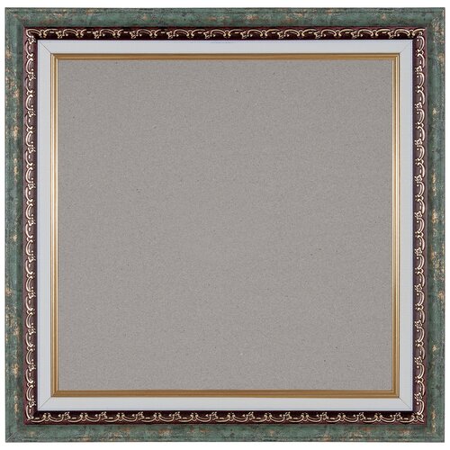 Рама багетная VIDA-ART 35х35см, со стеклом и картоном, цвет: бледно-зеленый с золотом
