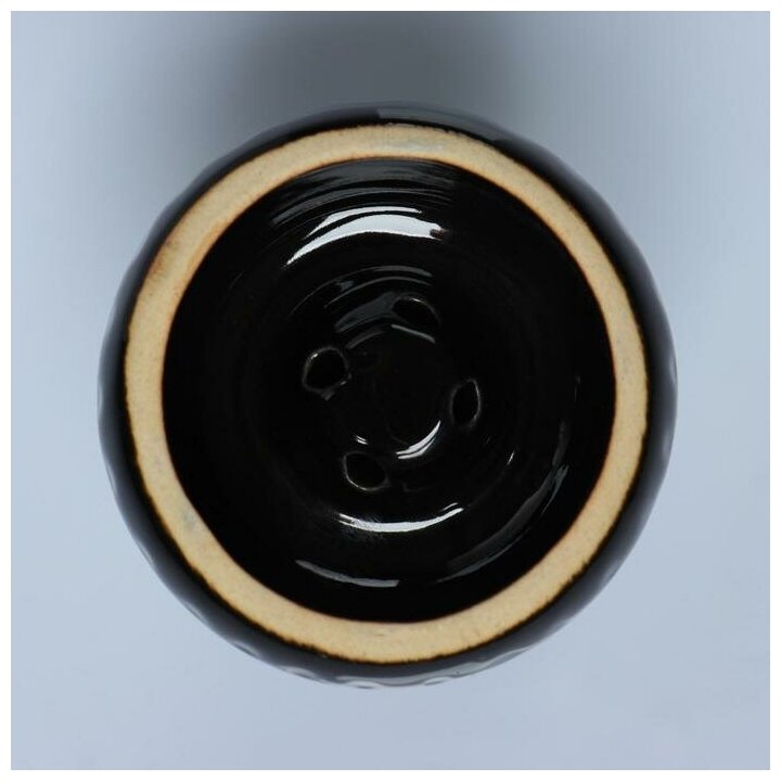 Чаша, глиняная, d=6.7 см 8.2х6.7 см, черная - фотография № 2