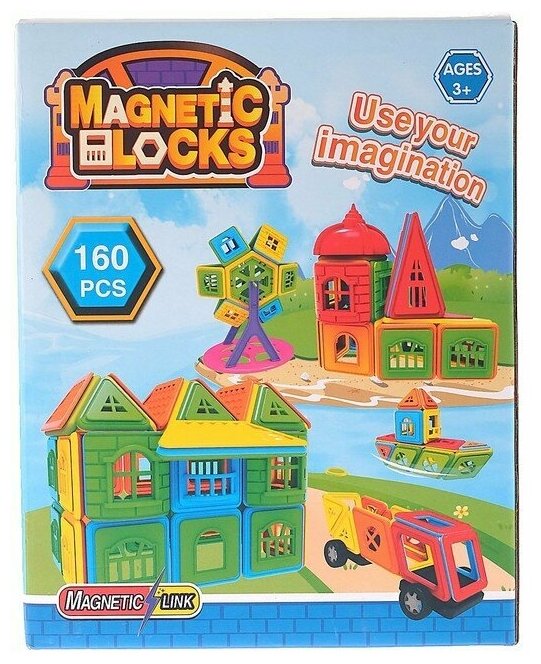Конструктор магнитный Замок, 160 деталей