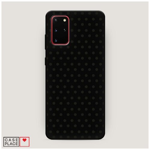 фото Чехол силиконовый матовый samsung galaxy s20 plus сетка в горох черная case place