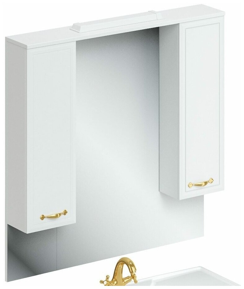 Зеркало шкаф ДаниэлаАква Люкс 105 Белый глянец золото
