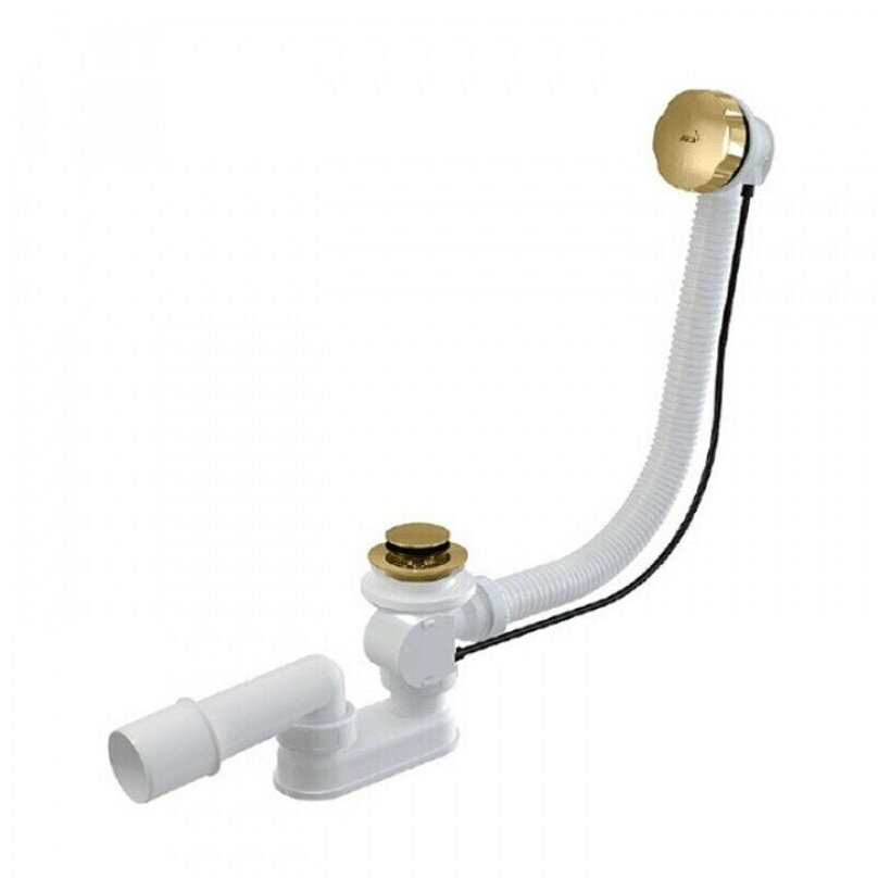 Сифон для ванны Alcadrain автомат комплект, металл A55GOLD-80-RU-01
