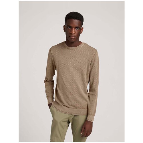 фото Пуловер tom tailor для мужчин зеленый, размер l (50)