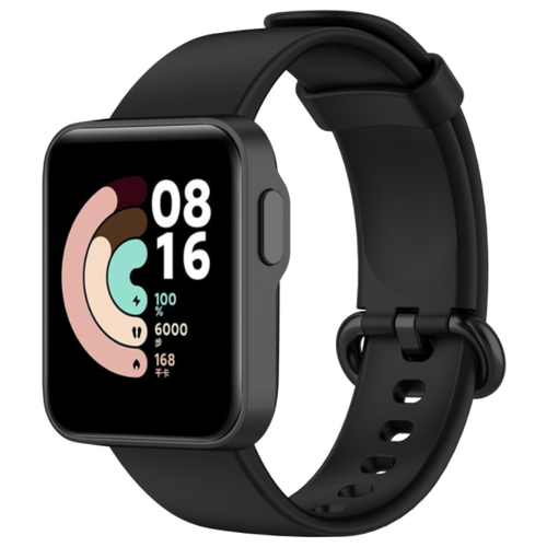 Сменный гипоаллергенный силиконовый ремешок MyPads для умных смарт-часов Xiaomi Mi Watch Lite с функцией быстрой замены быстросъемный черный