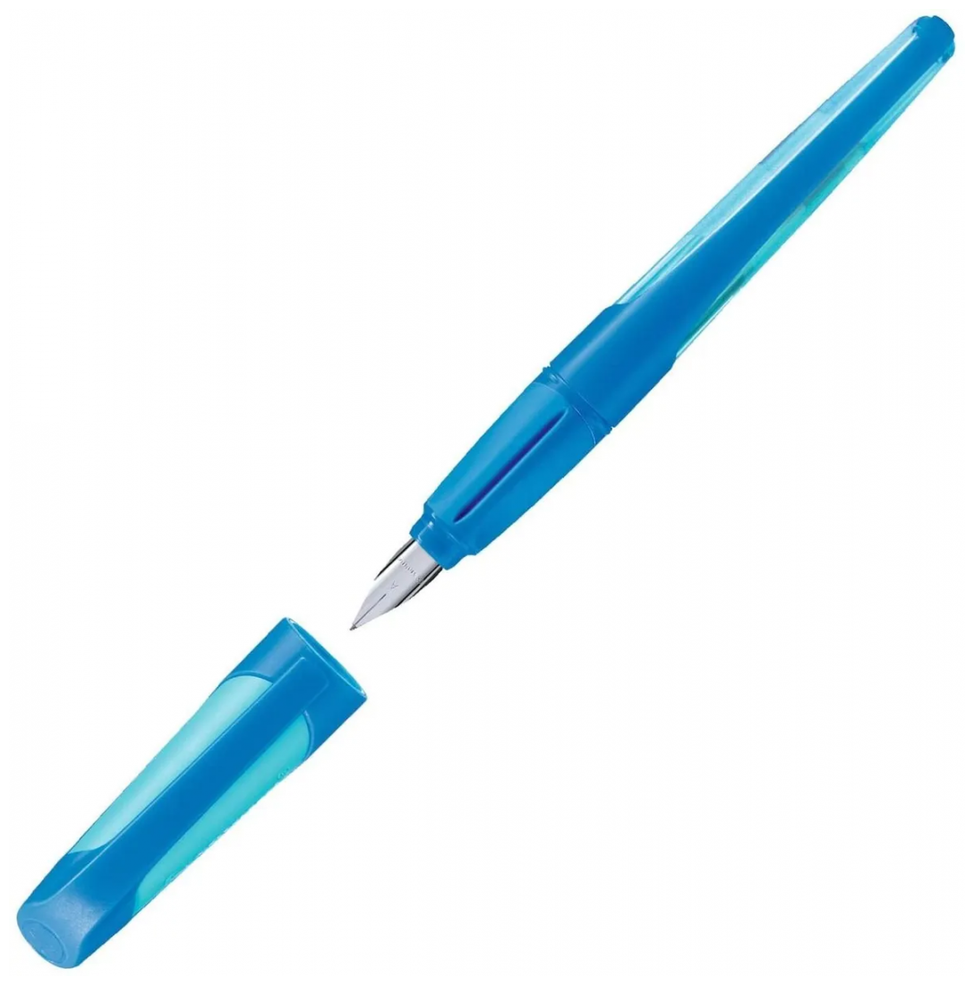 Stabilo Перьевая ручка "EasyBuddy", корпус сине-голубая, синий картридж sela
