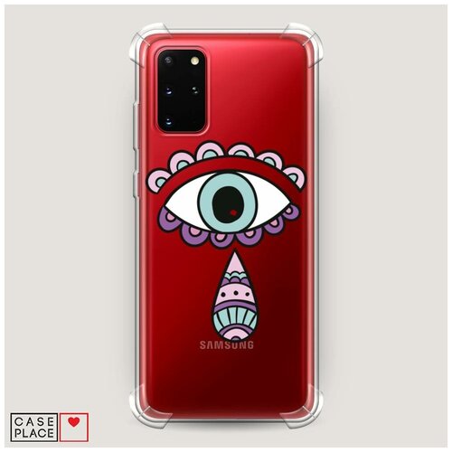 фото Чехол силиконовый противоударный samsung galaxy s20 plus всевидящее око слеза case place