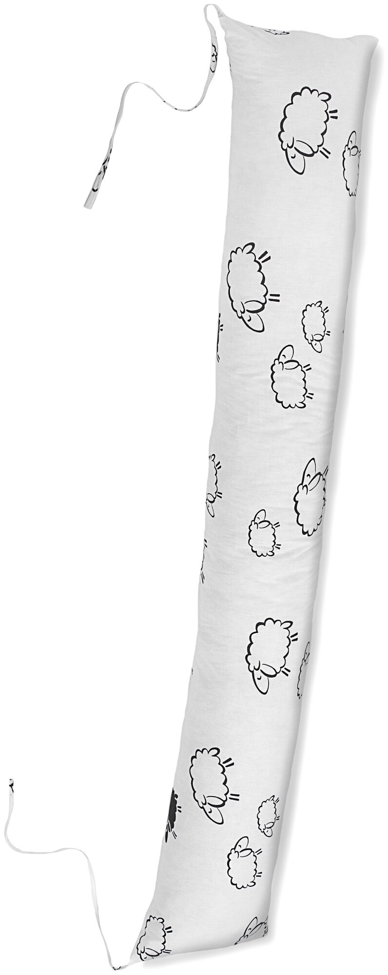 Body Pillow Подушка для беременных I-формы 145х25 см со съёмной наволочкой "Овечки на белом" - фотография № 1