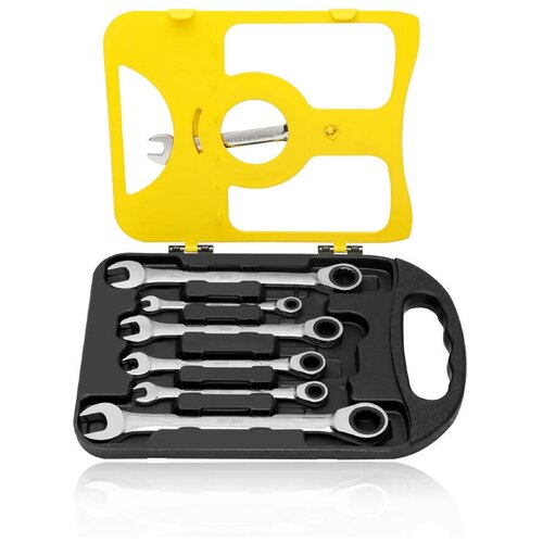 Трещеточные ключи, набор трещеточных ключей, трещеточные комбинированные ключи с храповым механизмом, 7 предметов, 8-19мм