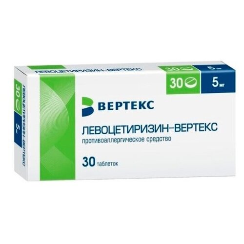 Левоцетиризин-ВЕРТЕКС таб. п/о плен., 5мг, 30 шт.