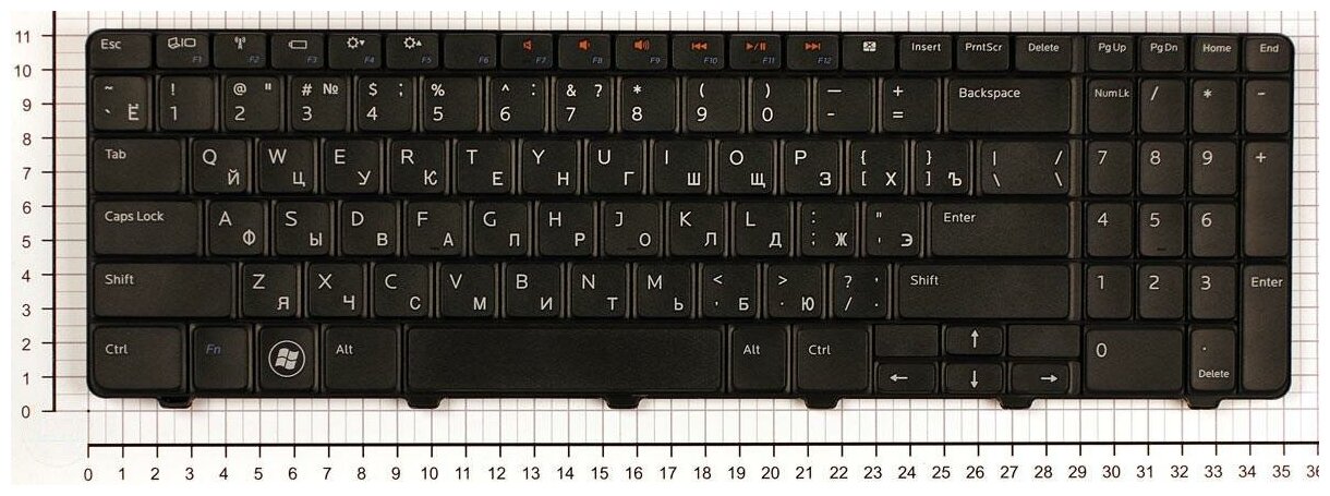 Клавиатура для ноутбука Dell NSK-DRASW 0G русская черная