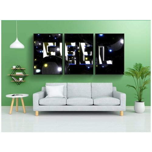 фото Набор модулных постеров для интерьера "чувствовать, слова, почувствовать слово" 60x90 см. в тубусе, без рамки lotsprints