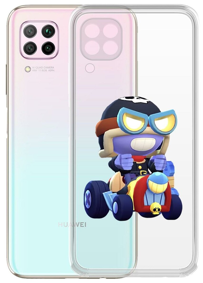 Чехол-накладка Clear Case Brawl Stars-Безумный Карл для Huawei P40 Lite/Nova 6 SE/Nova 7i