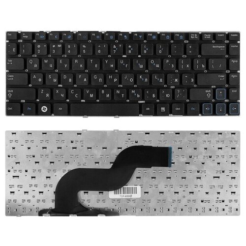 Клавиатура для ноутбука Samsung RC410 RV415 RV420 Series Плоский Enter Чёрная без рамки PN BA59-02939C 904₽