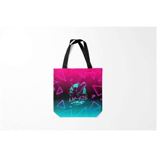 фото Сумка-шоппер / 40х40 см / неоновые принты / разные неоновый чужой burnettie