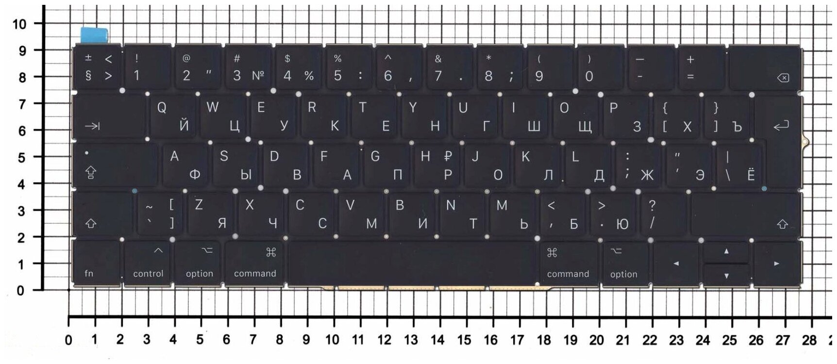 Клавиатура для ноутбука Apple Macbook Pro Retina EMC 3162 черная с подсветкой большой Enter