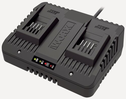 Изображение товара Двойное зарядное устройство для аккумуляторов WORX WA3772, 20В, 2*1A