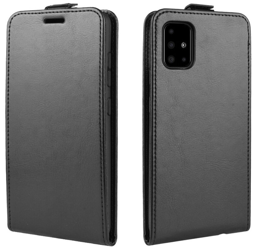 Чехол-флип MyPads для Samsung Galaxy A21s SM-A217F (2020) вертикальный откидной черный