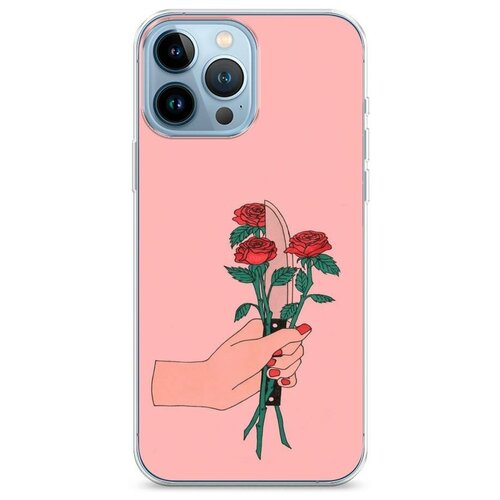 фото Силиконовый чехол "розы и нож" на apple iphone 13 pro max / айфон 13 про макс case place