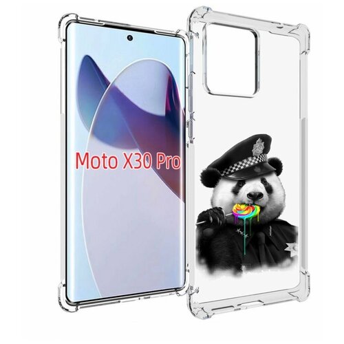Чехол MyPads Панда полиция для Motorola Moto X30 Pro задняя-панель-накладка-бампер