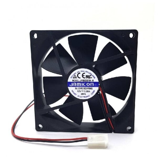 5 шт., Вентилятор 92х92х25 мм, постоянный ток 12 вольт, подшипник скольжения. JF0925S1H--R