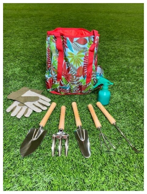 Homy Mood для дачи / Набор садовых инструментов в сумке/для сада и огорода, 8 предметов - фотография № 3