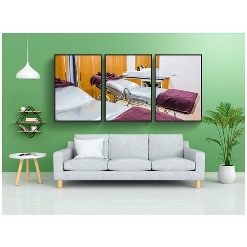 фото Модульный постер "кровать, матрас, спальная комната" 180x90 см. из 3х частей в тубусе, без рамки lotsprints