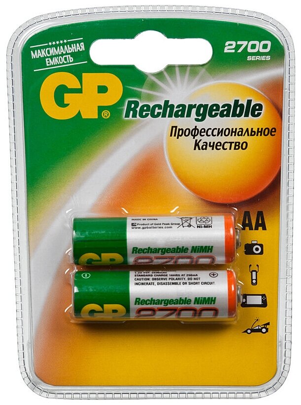 Аккумулятор GP 270AAHC AA NiMH 2700mAh (2шт)