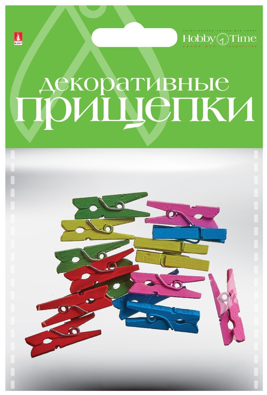 Декоративные прищепки. Набор №4 "яркие цвета. Микс". 25 ММ. ( 10 цветов ) , Арт. 2-360/04